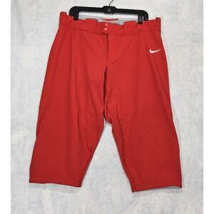 Nike Softball Pants Womans Sz XL New Team‎ 3/4 Game Vapor Prime Red Dry Fit